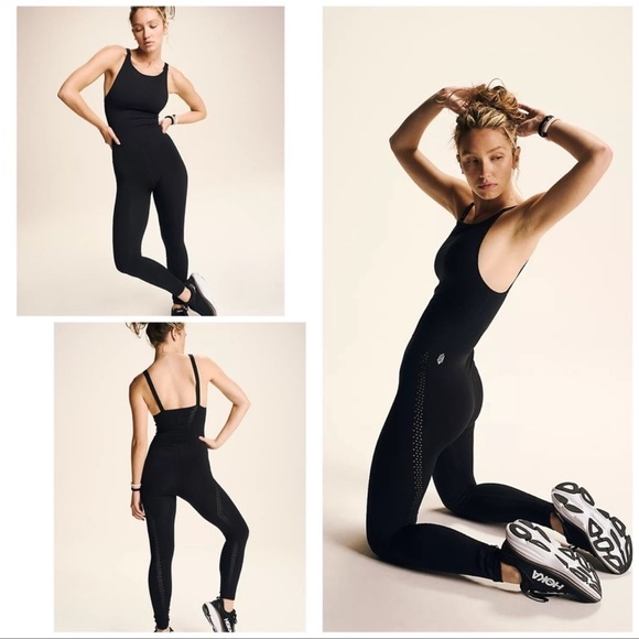 Free People Pants - NWOT Free People (XO-2) Free People Good Karma High Neck Onesie in Black